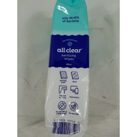All Clear 80 count pack Wipes-CASE LOT OF 10 PACKS