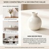 Mini White Ceramic Bud Vase Flat Round Glossy Table Decor