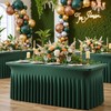 4 pk Hunter Green Spandex Tablecloth for 6 Foot Rectangle