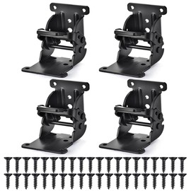 8 Pack Folding Brackets, Self-Locking Hinges with Screws & Non-Slip Pads, 500LB Capacity Adjustable Support for Table/Bed/Desk Legs, Quick-Install Heavy-Duty Extension Support Bracket