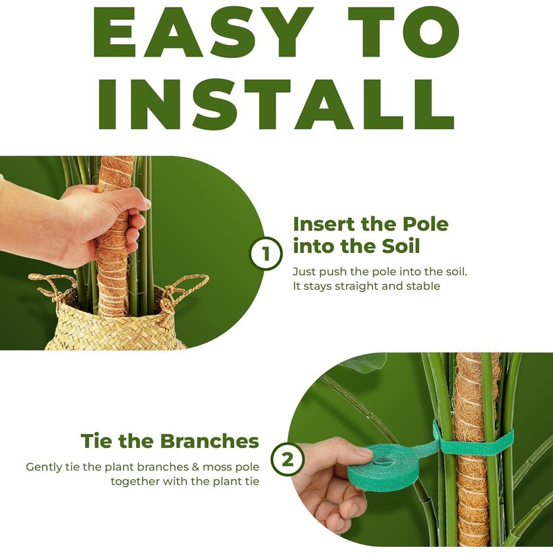 48'' Moss Pole - Monstera Plant Support - Bendable Plant