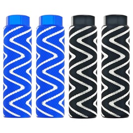 Zelerdo 4 Pack Aluminum Alloy Bike Pegs Foot Pedals Backseats Stands Fit 3/8 inch Axles (Black and Blue, 100x28 mm)