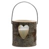 Wooden Decorative Lantern with Heart - Size S - Natural