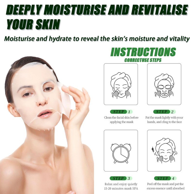 Face Mask Set 8PCS Face Masks Skincare, Niacinamide, Hyaluronic Acid,