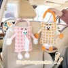 AIMALL Cute Monster Stripe Plaid Car Tissue Holder, Plush Backseat