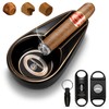 CIGARLOONG Cigar Ashtray and Cutter Set.Ceramic Ashtray with V Cutter,Guillotine