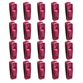20pcs Clothes Pins, Hanger Clips, Multi-Functional Clothespins With Clip Hangers, Non-Slip Household Hangers, Artificial Velvet Flocking, Clip Clothes,Etc. Portable Can Be Carried At Home(Rose Red)