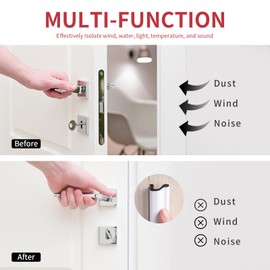 SILIENTWERK 20 Feet Kerf Door Weather Stripping Door Seal with 8 PCS Door Corner Seals, Long Reach V-Shaped Door Seal Strip for Door Frame Door Insulation Strip Door Soundproofing for Large Gap(White)
