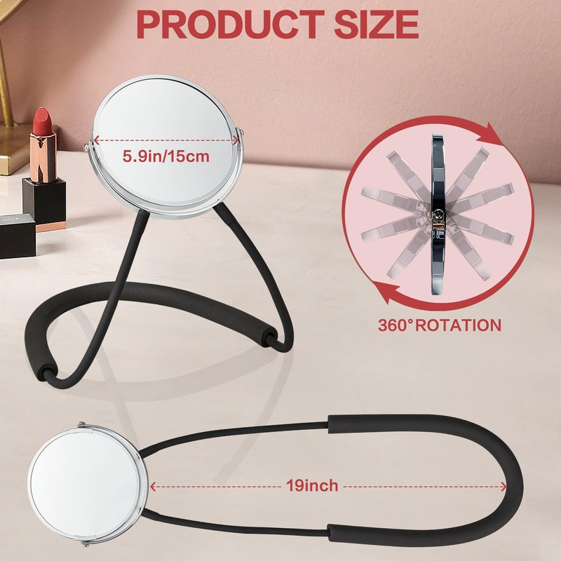 XWZMR Double Sided Mirror to See Back of Head,Self Hair
