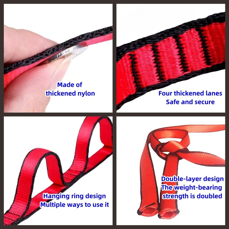 2pcs safety daisy chain, multi-ring adjustable nylon strap rope yoga