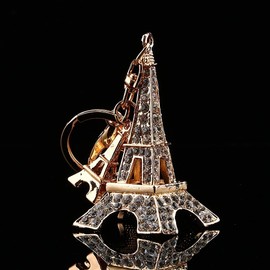 Llavero Torre Eiffel Diamantes de Imitación Llavero Encanto Monedero Bolso Decoración Mujer Carteras Monedero Bolso
