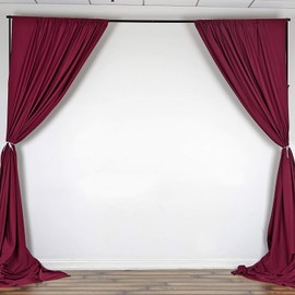 AK TRADING CO. 10 feet x 10 feet Polyester Backdrop Drapes Curtains Panels with Rod Pockets - Wedding Ceremony Party Home Window Decorations - Burgundy