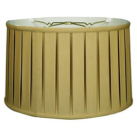 Royal Designs"Shallow Drum English Box Pleat Basic Lamp Shade, Antique Gold, 15"" x 16"" x 10""" (BS-748-16AGL)