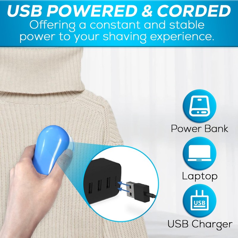 Fabric Shaver Lint Remover, AW union USB Powered Lint Shaver