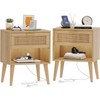 Irontar 17.7'' Wide Rattan Nightstand Set of 2, Bedroom Night