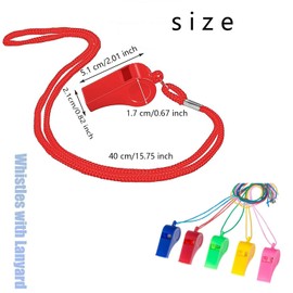 WADY Silbatos de Plástico, 10 Pcs Silbato Deportivo, Silbato para Entrenadores, Silbato de Entrenador con Cordón, Silbato Reportivo, Silbato de Árbitro Silbato de Sonido Fuerte y Crujiente (2 colores)