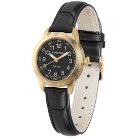 PINDOWS Women's Watch, Elegant Analog Quartz Design with Leather Strap, Waterproof Fashion Dress Watch with Luminous Dial for Easy Read, 649N1: Black Gold, Classic Business Dress Watch