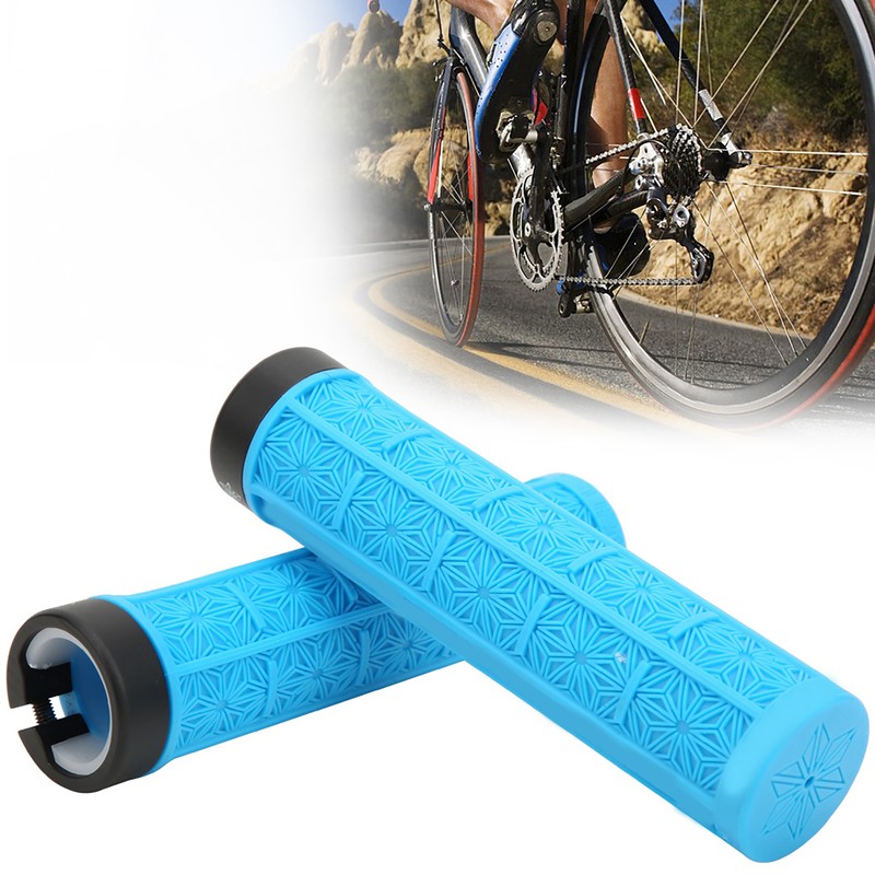 1Pair Mountain Bike Silicone Handlebar Grip Cover Unilateral Locked Non-slip