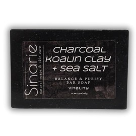 Sinarie Charcoal Kaolin Clay + Sea Salt Bar Soap, 4.5 oz Soaps & Skin Care (Vitality - Blood Orange & Grapefruit)
