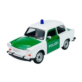 DROMADER Welly Trabant Trabbi 601 Saloon Police Green White Approx. 1/24 Metal Model Car Die Cast New in Box