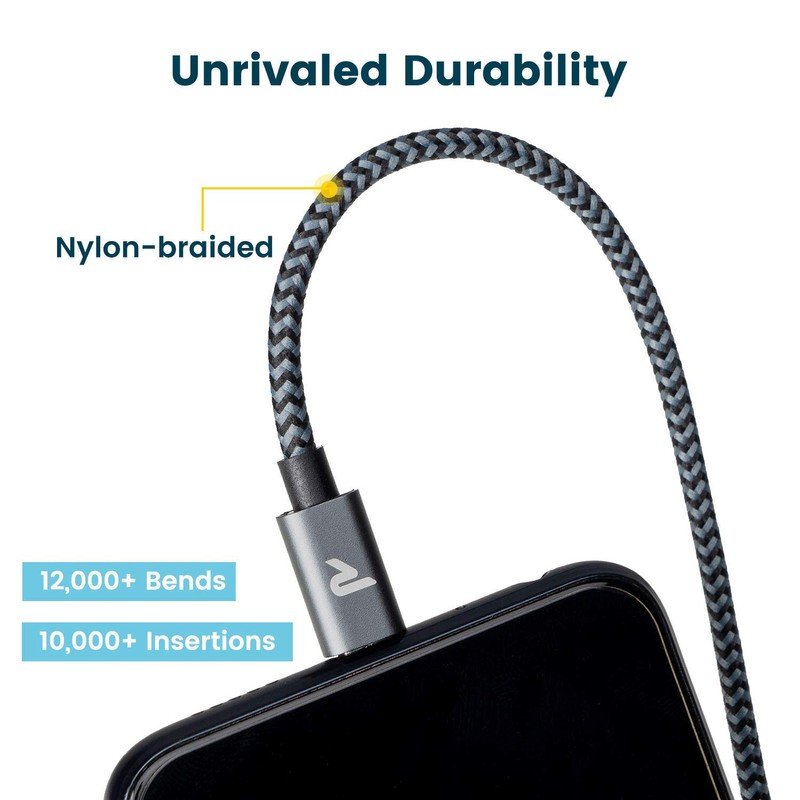 RAMPOW Cables Micro USB (6.6FT/2M, Black, 2)