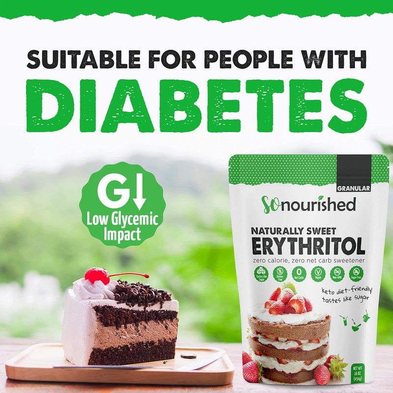 So Nourished Erythritol Sweetener Granular - Keto Sugar Substitute -