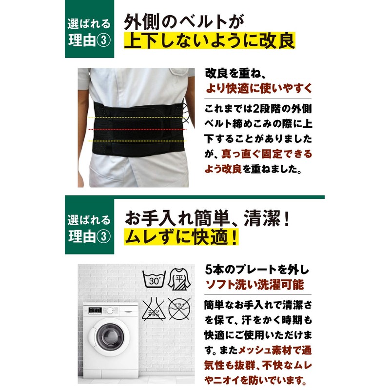 現役整体師が考案する 腰痛ベルト コルセット サポートベルト 通気性 腰サポーター 姿勢矯正 男女兼用 Mサイズ