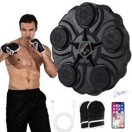 Music Boxing Machine with Bluetooth & Boxing Gloves - Smart Interactive Punching Trainer for Adults Kids, Wall-Mounted Reflex Target with 9 Speeds, Perfect for Home, Gym, Office Fun Workouts
