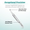 Excelta Precision Tweezers, Straight Tapered Ultra Fine Point, Anti-Magnetic Stainless