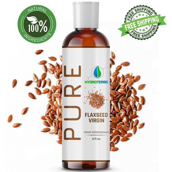 Flaxseed Oil 4 oz. Virgin Cold Pressed 100% Pure Flax Seed Linseed Liquid