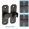 2 x Black 304 Stainless Steel 180 Degree Gate Latch