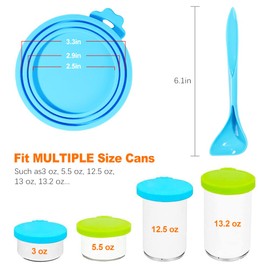 ZukoCert 2-Pack Cat Dog Food Can Lids, Pet Food Can Lids Fit Three Different Size Standards, With Two Spoons, Fits Most Cat And Dog Cans