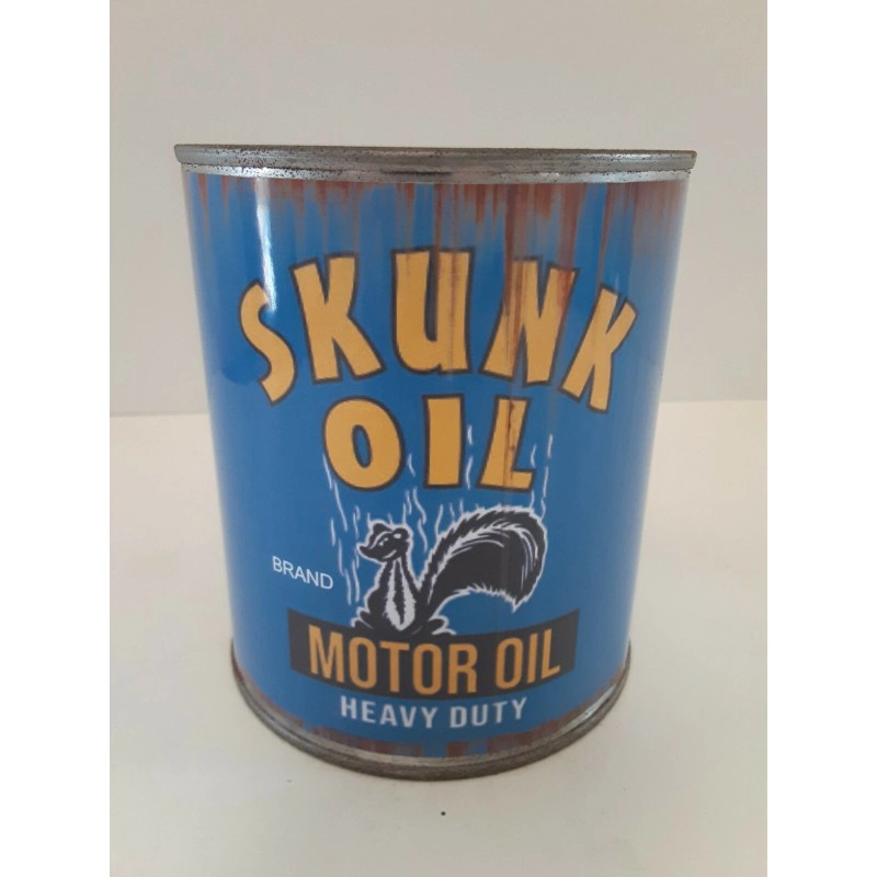 Skunk Oil Vintage Skunk Oil Rusty Motor Oil Can 1