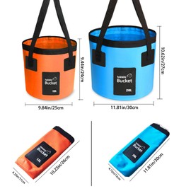12L 20L Premium Folding Water Bucket, Outdoor Sports Lightweight Portable Collapsible Bucket for Camping Traveling Picnic Hiking Fishing Boating Gardening Car Washing (12L, Blue)