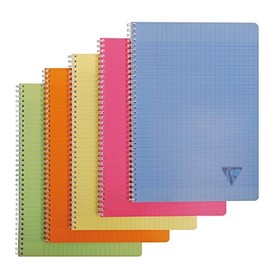 Clairefontaine Linicolor 328115C spiral book (A4, 21 x 29.7 cm, French ruling, 50 sheets) 1 piece assorted colors