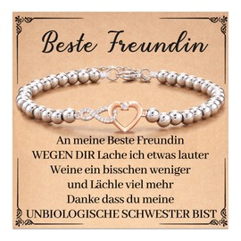 Aunis Best Friend/Mum/Girlfriend Bracelets Infinity Heart Bracelet Gifts for Women Girls Thank You Gifts, Stainless Steel