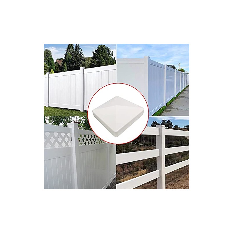 4 Pack 4inch Vinyl Pyramid Style Fence Post Cap/Vinyl Post