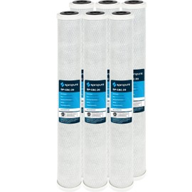 SpiroPure SP-CBC-20 20x2.5 1 Micron NSF Certified Coconut Shell Carbon Block Water Filter Cartridge CB-25-2001 (Case of 6)