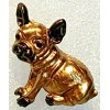 French Bulldog Sitting Brown with Crystal Eyes Scarf Accent Pin