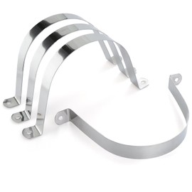 5 PCS 4-3/8 Inch, 304 Stainless Steel Extra Wide Pipe Clamps, Heavy-Duty Two Hole U-Bracket Conduit Clips for HVAC, Electrical, Plumbing, Secures Rigid Pipe/Tube on Wood/Metal/Concrete (110mm)