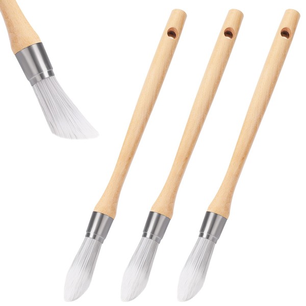 Pack of 3 Round Paint Brushes, Small Brushes for Walls,