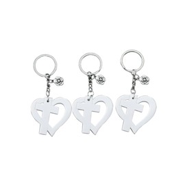 ADAVAS.Y&G Keychain love keychains cross bag chain easter gift idea for loved ones christian gifts 3pc set (Silver)