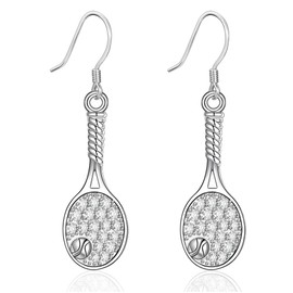 UYBNRK Tennis Earrings for Women Sterling Silver Sports Earrings Tennis Dangle Drop Earrings Sports Gifts for Women