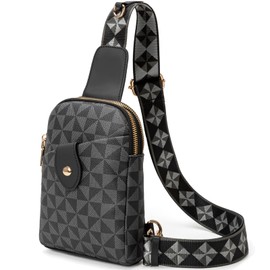 LBiayion Small Crossbody Sling Bag for Women – Vegan Leather Fanny Packs with Adjustable Strap – Trendy Chest Bag for Travel, E-black, Small, Trendy Sling Crossbody