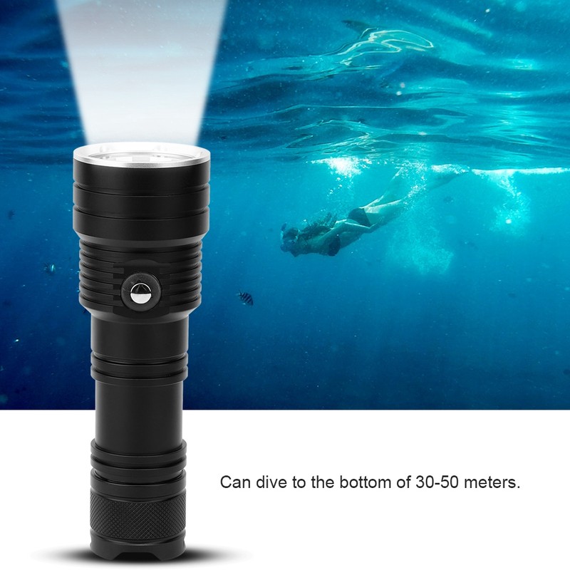 Outdoor Powerful Underwater Diving Aluminum Alloy Flashlight LED Electric Torch