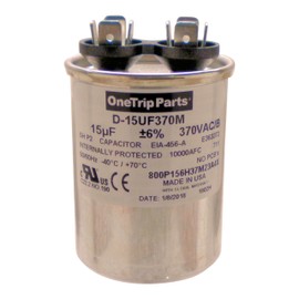 OneTrip Parts USA Run Capacitor 15 UF - 15 MFD 370 VAC Round