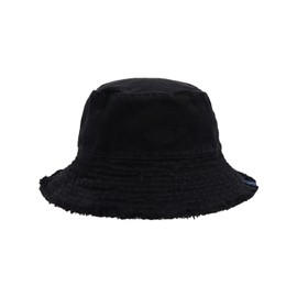 Clape Unisex Frayed Washed Cotton Bucket Hat Reversible UV Protection Sun Hat Flat Top Outdoor Beach Foldable Summer Fishing for Women Men