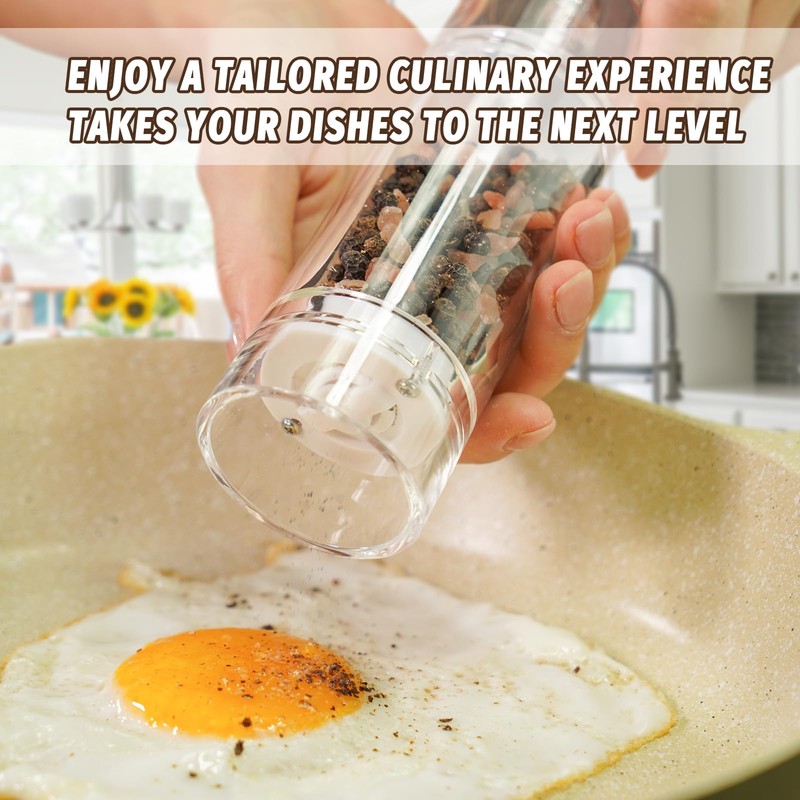 SHIKORI Clear Acrylic Pepper Grinder Mill, Salt and Pepper Shaker