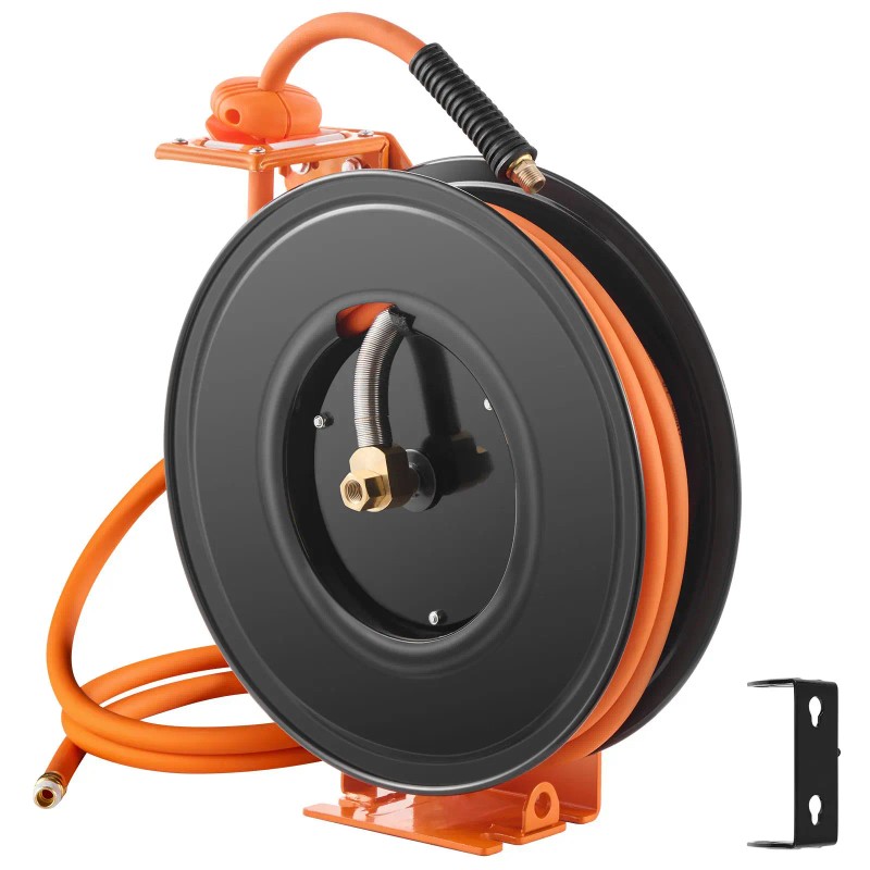 Auto-Rewind 5FT Lead Retractable Air Hose Reel 3/8IN X 50FT