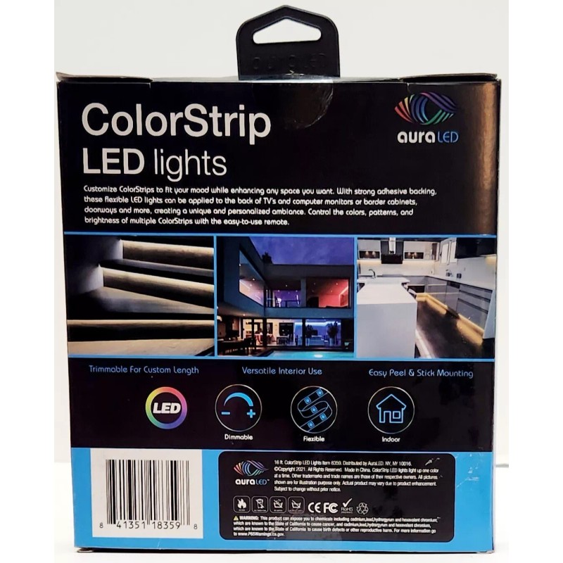 Tzumi Aura LED ColorStrip Lights, 16 Feet, USB Power Easy-To